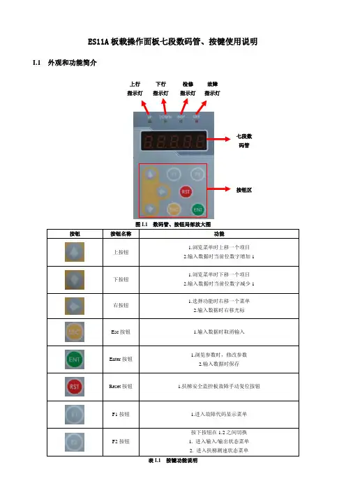 ES11A板载操作面板使用说明