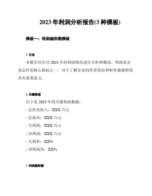 2023年利润分析报告(3种模板)