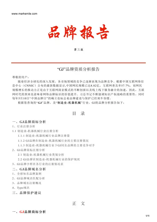 GJ的品牌资质分析报告