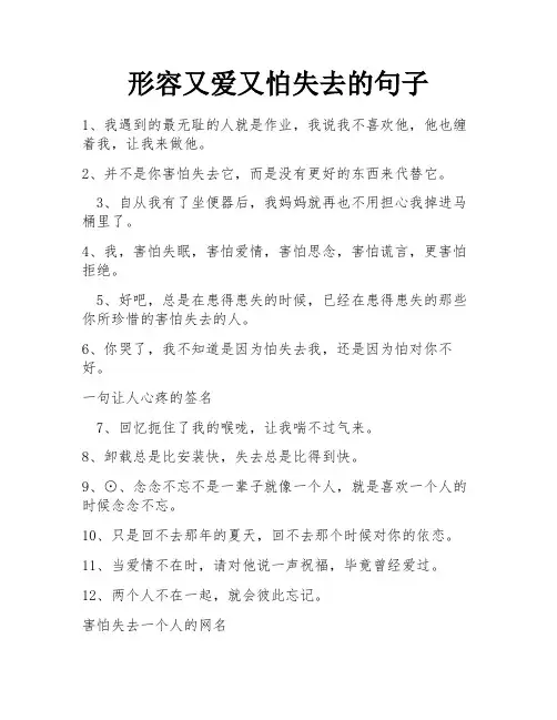 形容又爱又怕失去的句子