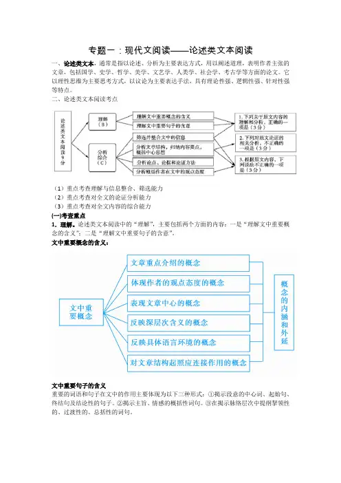 专题一现代文阅读--论述类文本阅读
