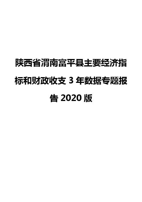陕西省渭南富平县主要经济指标和财政收支3年数据专题报告2020版