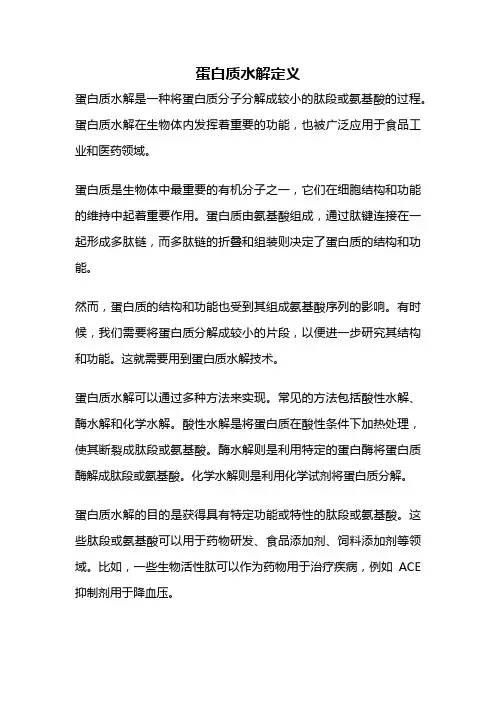 蛋白质水解定义