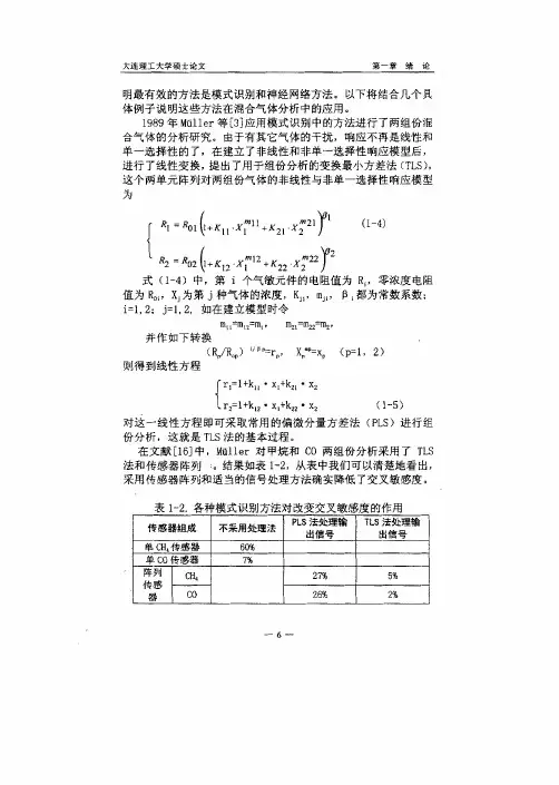 气体传感器阵列的信号处理研究