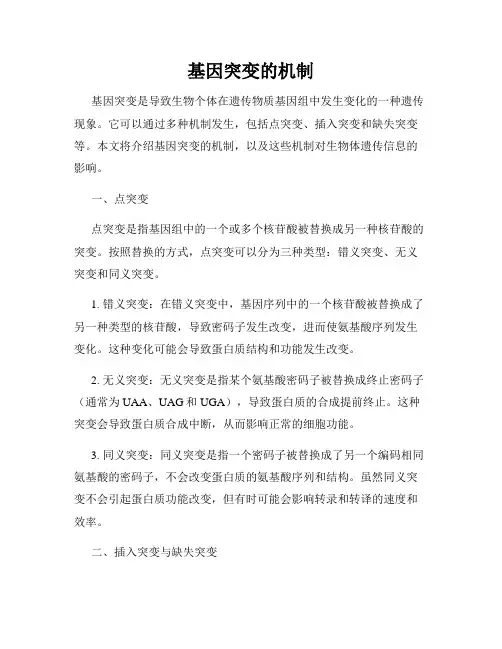 基因突变的机制