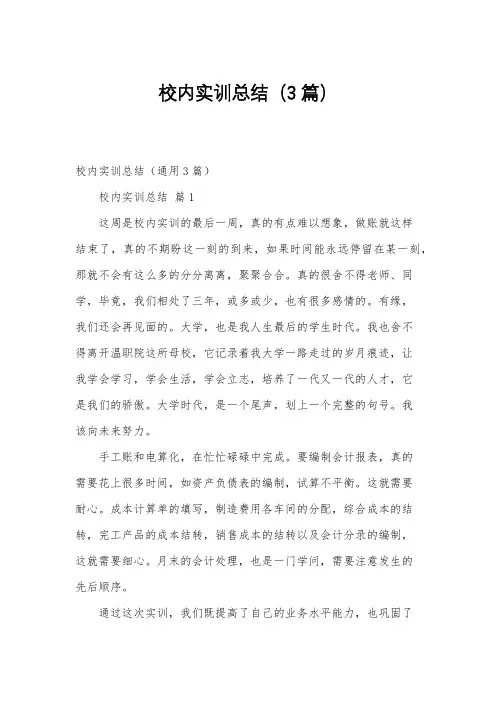 校内实训总结(3篇)