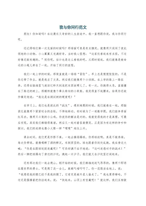 我与你同行范文