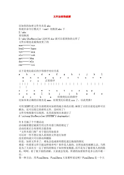 文件加密狗破解