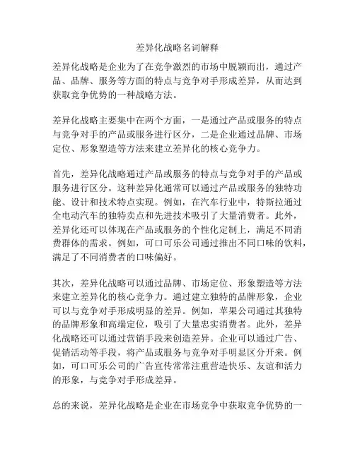 差异化战略名词解释