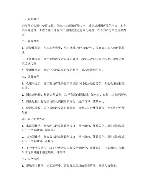 泥浆固化处置专项方案