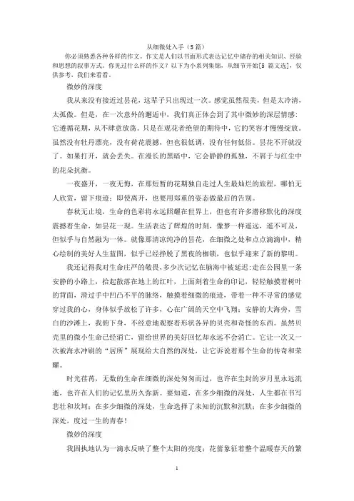 从细微处入手(5篇)