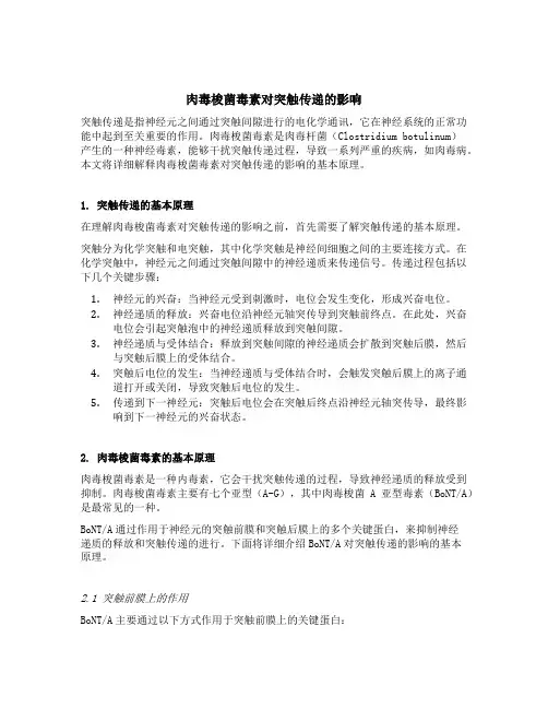 肉毒梭菌毒素影响突触传递的原理