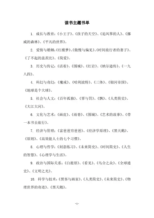 读书主题书单