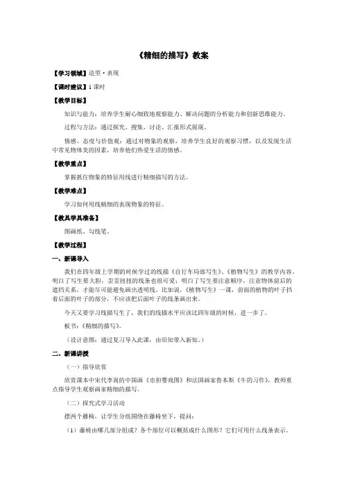 《精细的描写》教案