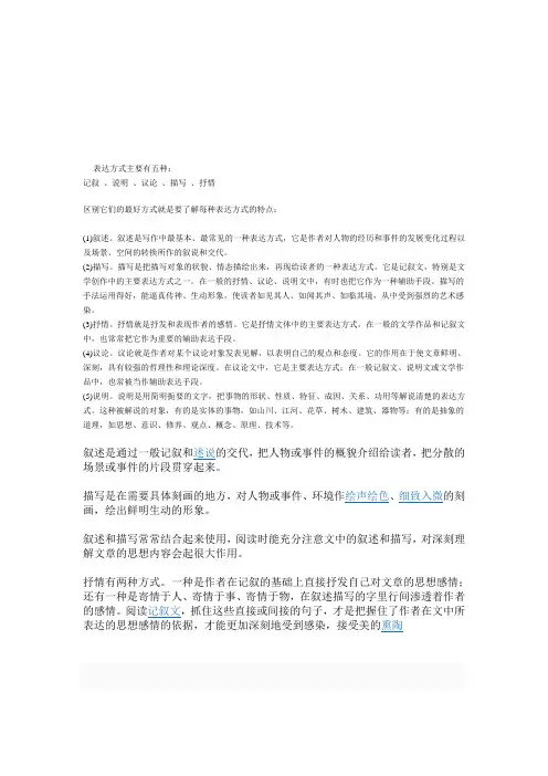 几种表达方式的比较
