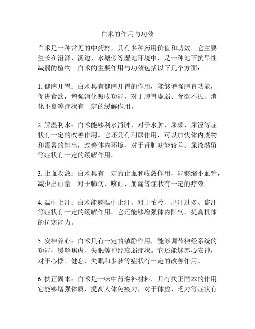 白术的作用与功效