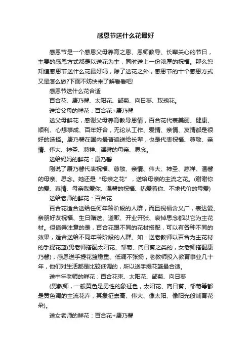 感恩节送什么花最好