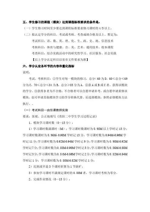学分认定条件