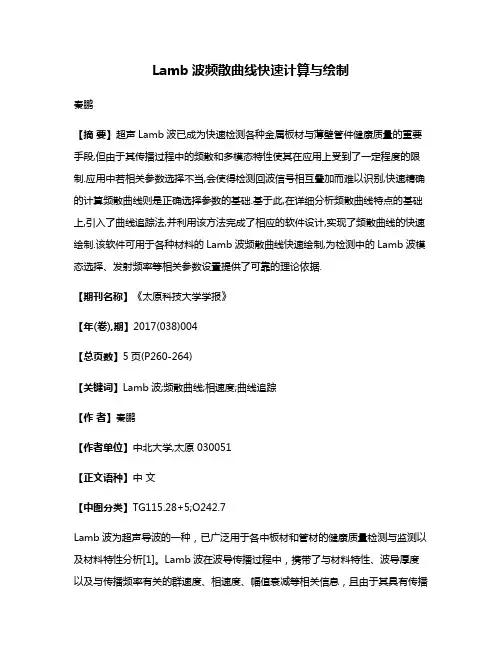 Lamb波频散曲线快速计算与绘制