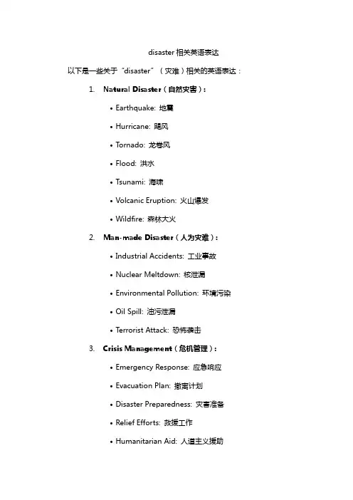 disaster相关英语表达