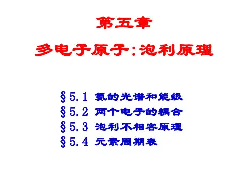 原子物理第五章 多电子原子泡利原理