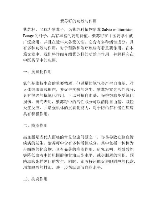 紫苏籽的功效与作用