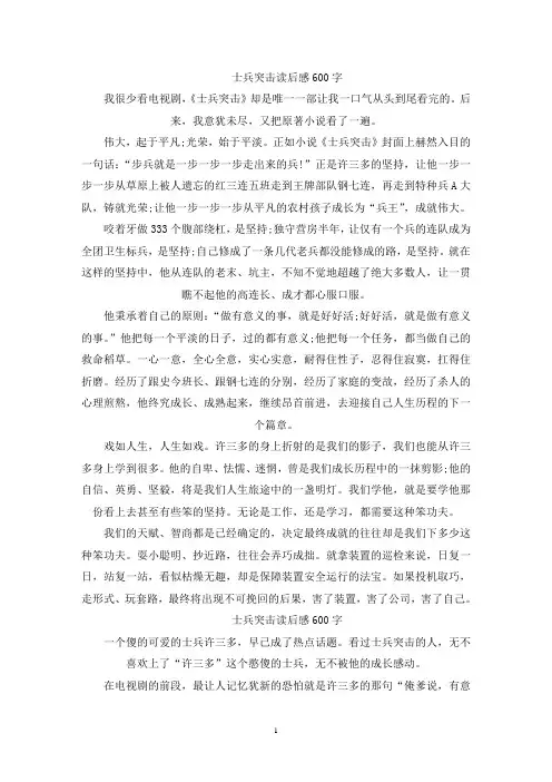精选士兵突击读后感600字左右范文5篇