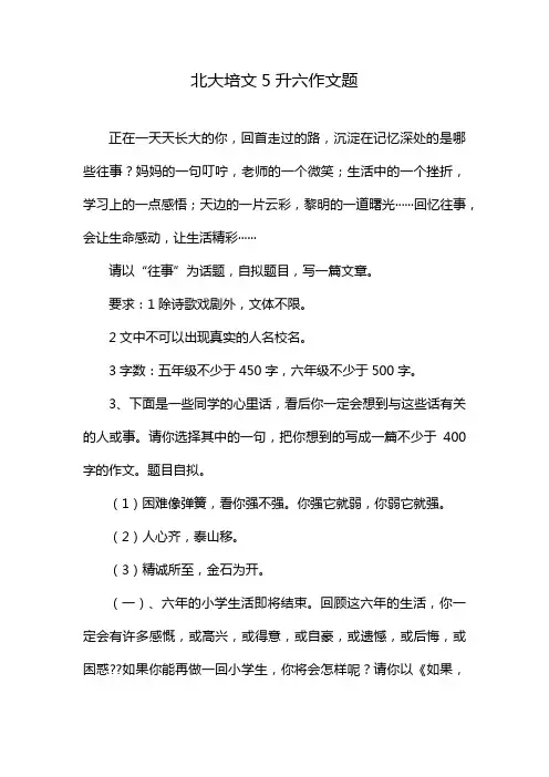 北大培文5升六作文题