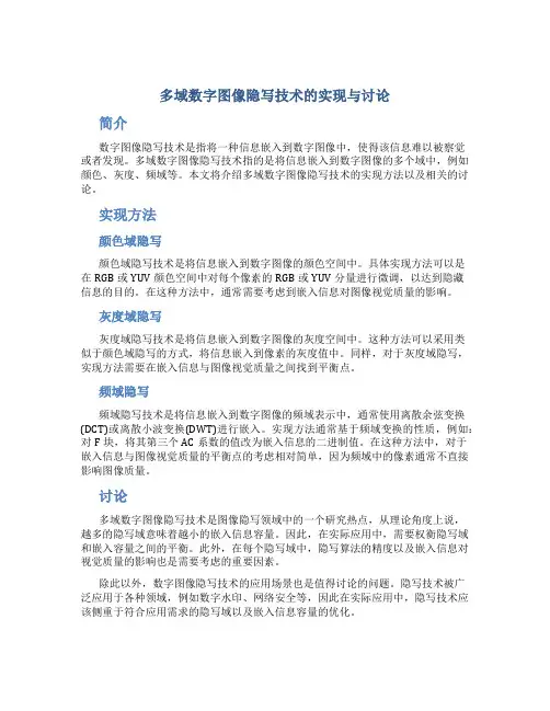多域数字图像隐写技术的实现与讨论
