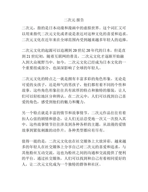 二次元 报告