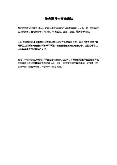 激光诱导击穿光谱法