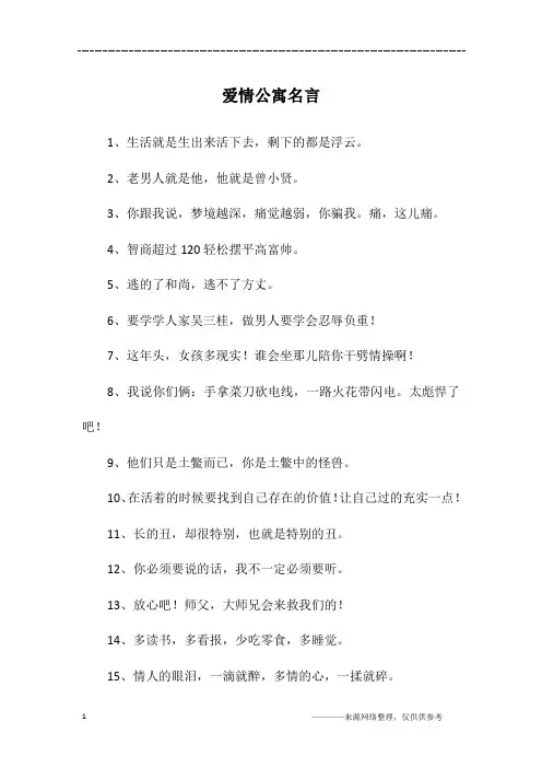 爱情公寓名言