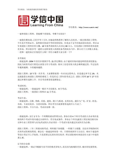 一建和消防工程师,到底哪个更值钱,考哪个比较好？含金量大对比!