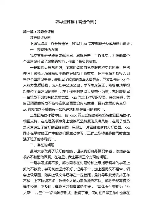 领导点评稿（精选合集）