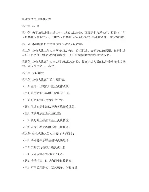 盐业执法责任制度范本