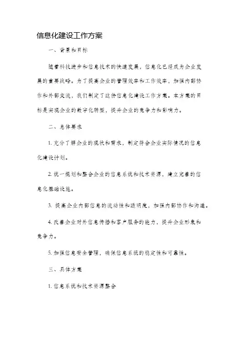 信息化建设工作方案