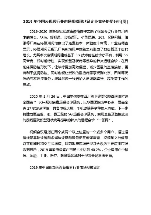 2019年中国云视频行业市场规模现状及企业竞争格局分析[图]