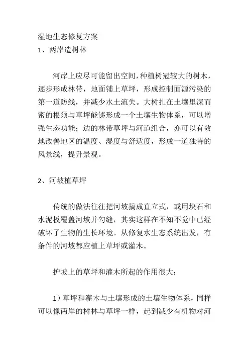 湿地生态修复方案