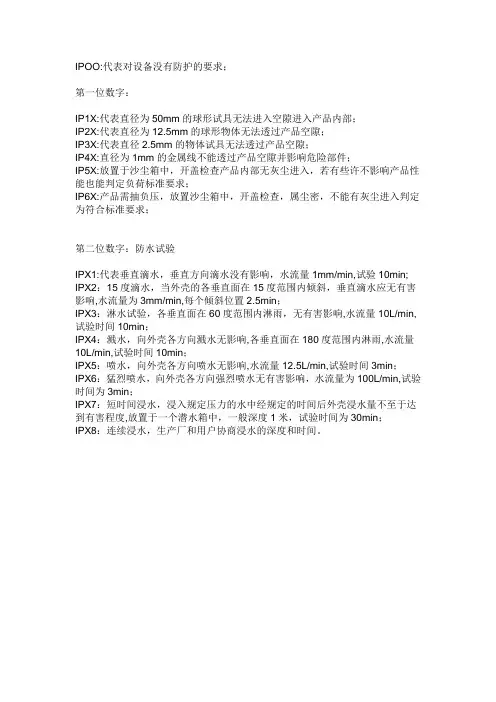 电机的防护等级