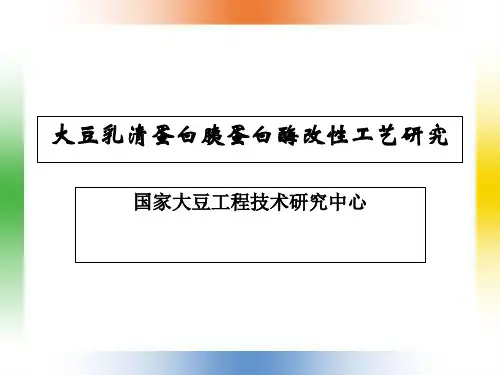 大豆乳清蛋白胰蛋白酶改性工艺研究-PowerPoint