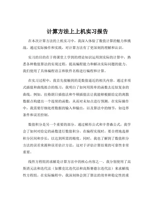 计算方法上上机实习报告
