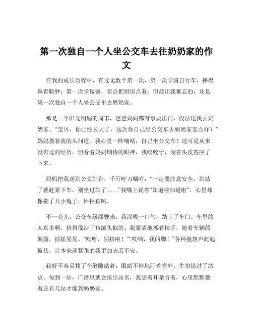 第一次独自一个人坐公交车去往奶奶家的作文