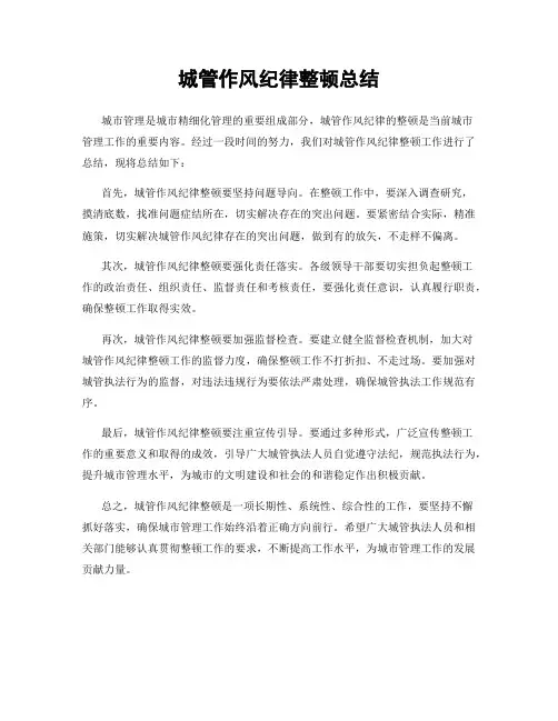 城管作风纪律整顿总结