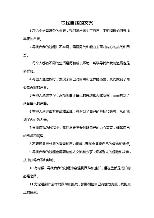 寻找自我的文案-解释说明