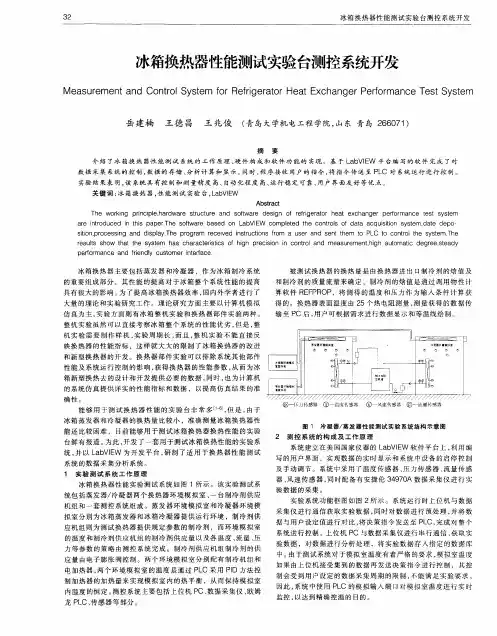 冰箱换热器性能测试实验台测控系统开发