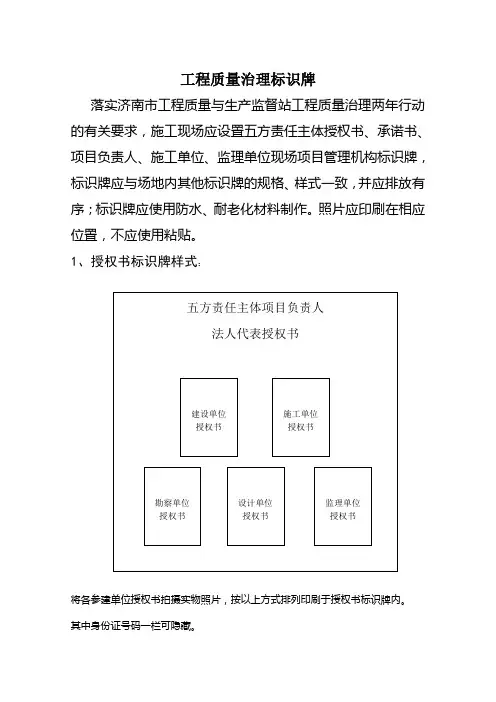 工程质量治理标识牌