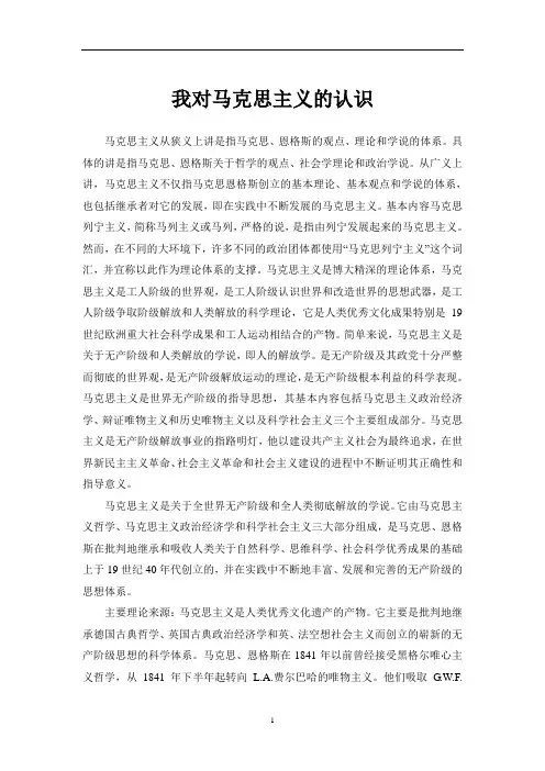 我对马克思主义的认识