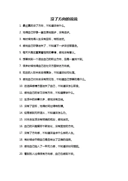 没了方向的说说