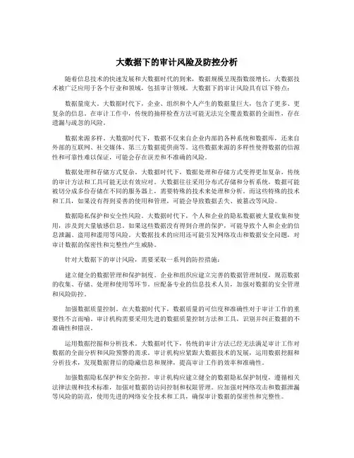 大数据下的审计风险及防控分析