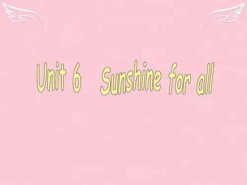 江苏省宿迁市泗洪县育才实验学校八年级英语下册 Unit 6 Sunshine for all P2 Reading课件 (新版)牛津版